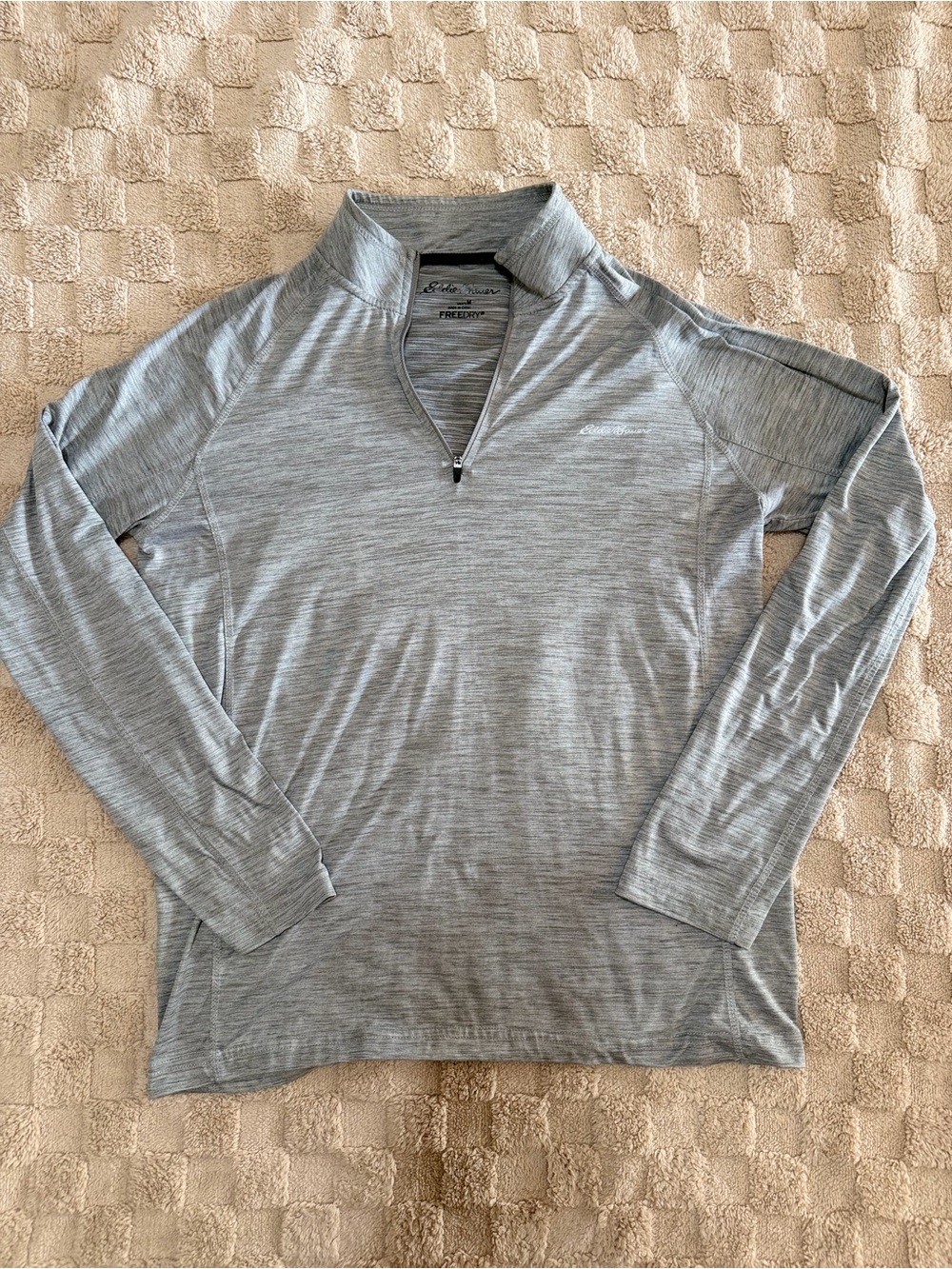 Eddie Bauer Men’s M FreeDry Gray 1/4 Zip Performance Pullover